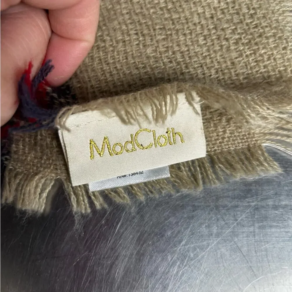 ModCloth Plaid Light Fringe Long Scarf